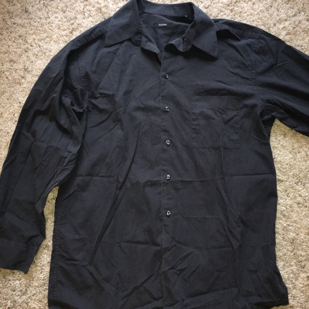 Black striped button up